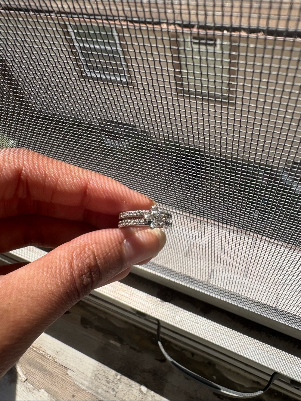 Pandora Silver-Tone Sparkling Halo Ring Set